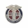 NineFit Basics Respiratory Therapist Lapel Pin - Silver, Red, Blue - 1.0" Height - RT