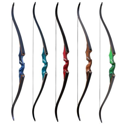 60" Archery Takedown Black Hunter Recurve Bow for Adults 5 Color Choice Recurve Bow Set 20-60lbs Solid Wood Bow Riser Bow and Arrow Adult for Hunting Archery Bow Right Hands (Golden,60 lbs)