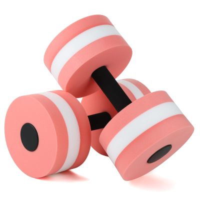 Aquatic Exercise Dumbbells, 2 Pack Water Dumbbell for Water Aerobics Kids Barbell Water Weights for Pool Exercise, Exercise Foam Dumbbells Water Fitness Exercises Equipment Pool Barbells Pool(Pink)