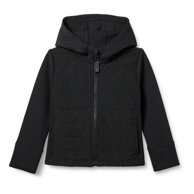 Amazon Essentials Girls' Hooded Full-Zip Active Jacket, Black, X-Small