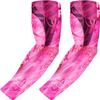 COOLOMG Pink Breast Cancer Arm Sleeves for Football Baseball XL view 1
