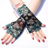 Katutude 4 Pairs Women Short Lace Gloves Floral Fingerless Gloves Wedding Bridal Wrist Gloves Opera Tea Party Prom Costume Accessories, Length 19cm view 2