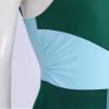 Agoky Lyrical Dance Costumes for Women Modern Contemporary Leotard Dress Mesh Overlay Shoulder Dress Green X-Large view 4