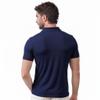 Men's Short Sleeve Cotton Slim Polo Shirt, Navy L view 4