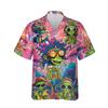 228CLOSET Alien Lovers Hawaiian Shirt for Men - Hippie Aliens Button Down Shirt Men, Mens Hawaiian Shirt Set 33 Size 3XL view 1