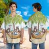 228CLOSET Raccoon Hawaiian Shirt for Men - Playing at Beach Button Down Shirt Men, Mens Hawaiian Shirt Set 32 Size L view 2