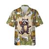228CLOSET Raccoon & Beer Hawaiian Shirt for Men - Beer Party Button Down Shirt Men, Mens Hawaiian Shirt Set 32 Size 2XL view 1