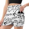 DENFY Music with Notes and Clef Women's Tennis Skirts Inner Shorts Elastic Sports Golf Skorts with Pockets view 2