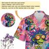 228CLOSET Alien Lovers Hawaiian Shirt for Men - Hippie Aliens Button Down Shirt Men, Mens Hawaiian Shirt Set 33 Size 4XL view 3