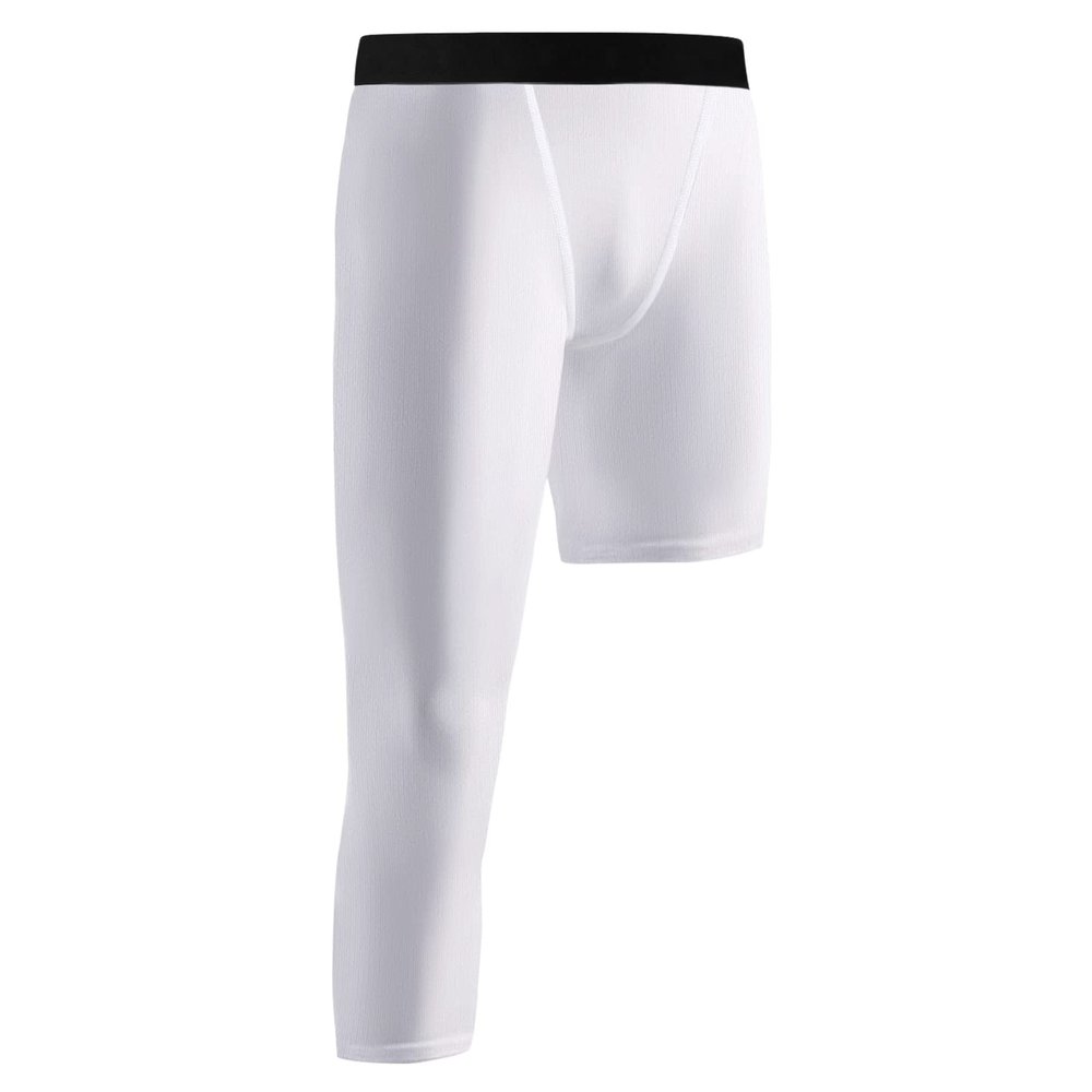 Hotfiary 3/4 Boys Youth Compression Leggings Single Leg Athletic Capris Tights Sports Base Layer for Kids Basketball