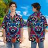 228CLOSET Neon Raccoons Hawaiian Shirt for Men - Raccoon Lovers Button Down Shirt Men, Mens Hawaiian Shirt Set 32 Size XL view 2