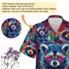 228CLOSET Neon Raccoons Hawaiian Shirt for Men - Raccoon Lovers Button Down Shirt Men, Mens Hawaiian Shirt Set 32 Size XL view 3