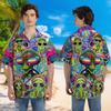 228CLOSET Alien Lovers Hawaiian Shirt for Men - Alien's Vacation Button Down Shirt Men, Mens Hawaiian Shirt Set 33 Size S view 2