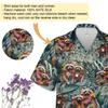 228CLOSET Raccoon Lovers Hawaiian Shirt for Men - Tropical Leaves Button Down Shirt Men, Mens Hawaiian Shirt Set 32 Size 4XL view 3