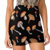 DENFY Mushrooms Berries Leaves Women's Tennis Skirts Inner Shorts Elastic Sports Golf Skorts with Pockets view 1