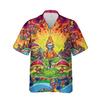228CLOSET Alien Hawaiian Shirt for Men - Psychedelic Mushrooms Button Down Shirt Men, Mens Hawaiian Shirt Set 33 Size M view 1
