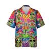228CLOSET Hippie Alien Hawaiian Shirt for Men - Summer Button Down Shirt Men, Mens Hawaiian Shirt Set 33 Size L view 1