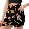 DENFY Mushrooms Berries Leaves Women's Tennis Skirts Inner Shorts Elastic Sports Golf Skorts with Pockets view 2