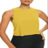 Bestisun Backless Workout Dance Tops Open Back Running Yoga Sports Clothes Active Tanks Yellow XL view 2