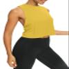 Bestisun Backless Workout Dance Tops Open Back Running Yoga Sports Clothes Active Tanks Yellow XL view 3