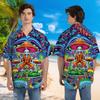 228CLOSET Alien Meditate Hawaiian Shirt for Men - Mushroom Psychedelic Button Down Shirt Men, Mens Hawaiian Shirt Set 33 Size 5XL view 2
