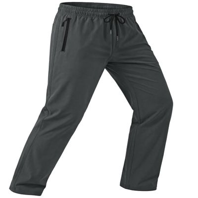 MAGCOMSEN Mens Athletic Workout Pants Lightweight Quick Dry Sweatpants Zipper Pockets Hiking Golf Running Dark Grey 30