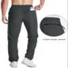 MAGCOMSEN Mens Athletic Workout Pants Lightweight Quick Dry Sweatpants Zipper Pockets Hiking Golf Running Dark Grey 30 view 4