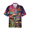 228CLOSET Alien Psychedelic Hawaiian Shirt for Men - Frog & Mushroom Button Down Shirt Men, Mens Hawaiian Shirt Set 33 Size M view 1