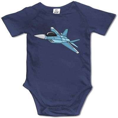 SiYooca Cartoon Airplane Jet Aircraft Fighter Bodysuit Infant Romper Baby Short Sleeve Onesie