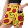 DENFY Women's Tennis Skirt Cartoon Style Pizza Golf Skorts Skirts with Shorts Pockets Workout Sports view 2
