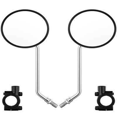 Bike Handlebar Rearview Mirror, Universal Adjustable Rotatable Clear Mirror for Mountain Road Bike Bicycle ebike Motorcycle Scooter Right Left Available with Bolt 10mm (2 Pcs)