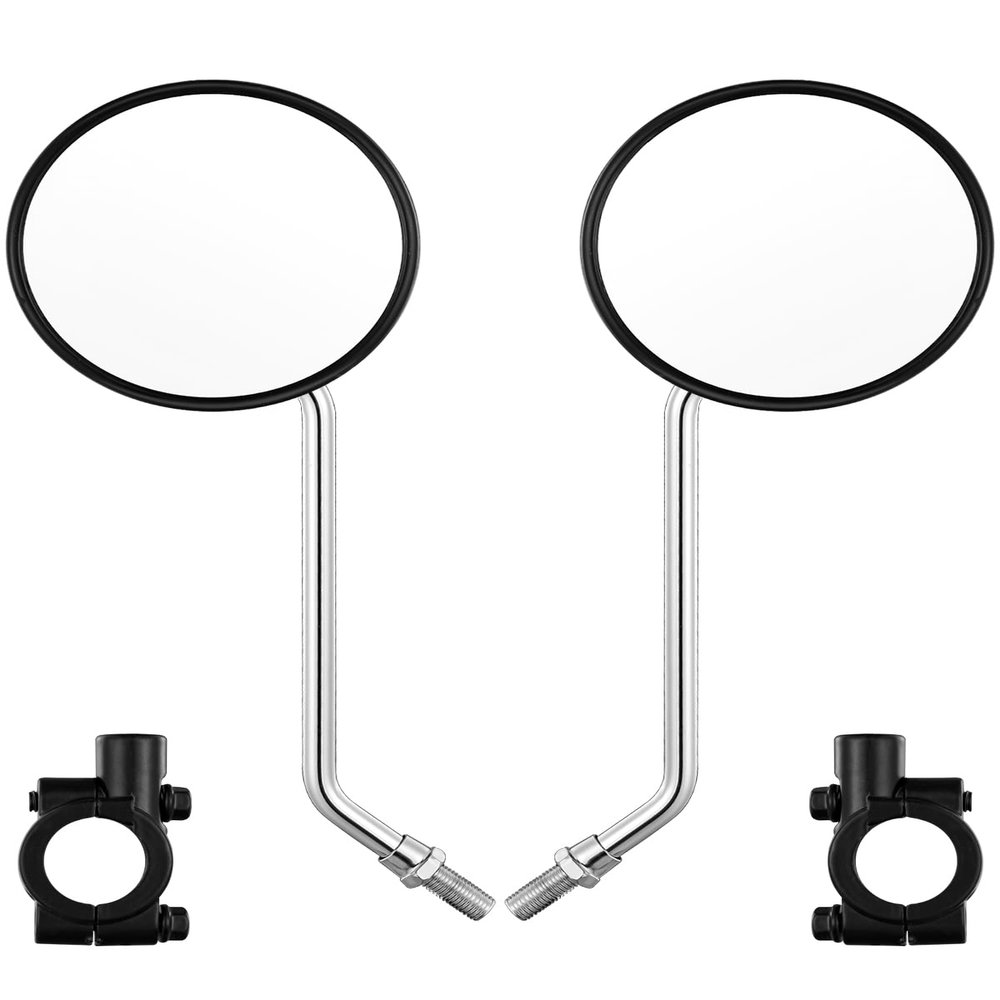 Bike Handlebar Rearview Mirror, Universal Adjustable Rotatable Clear Mirror for Mountain Road Bike Bicycle ebike Motorcycle Scooter Right Left Available with Bolt 10mm (2 Pcs)