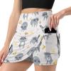 Funny Raccoons and Pizza Slice Food Women's Tennis Skirts Inner Shorts Elastic Sports Golf Skorts with Pockets view 2