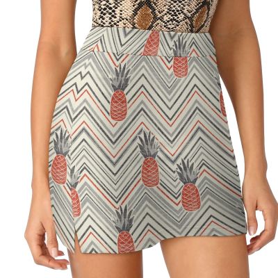 Women's Tennis Skirt Vintage Pineapples Golf Skorts Skirts with Shorts Pockets Workout Sports
