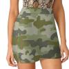 DENFY Green Camoflauge Pattern Women's Tennis Skirts Inner Shorts Elastic Sports Golf Skorts with Pockets view 1
