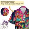 228CLOSET Alien Psychedelic Hawaiian Shirt for Men - Frog & Mushroom Button Down Shirt Men, Mens Hawaiian Shirt Set 33 Size 4XL view 3