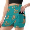 DENFY Women's Tennis Skirt Cartoon Brown Otters Seaweed Golf Skorts Skirts with Shorts Pockets Workout Sports view 2
