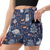 Autumn Forest Animal Women's Tennis Skirts Inner Shorts Elastic Sports Golf Skorts with Pockets view 2
