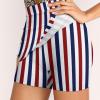 DENFY Women's Tennis Skirt Red White and Blue Stripes Golf Skorts Skirts with Shorts Pockets Workout Sports view 3