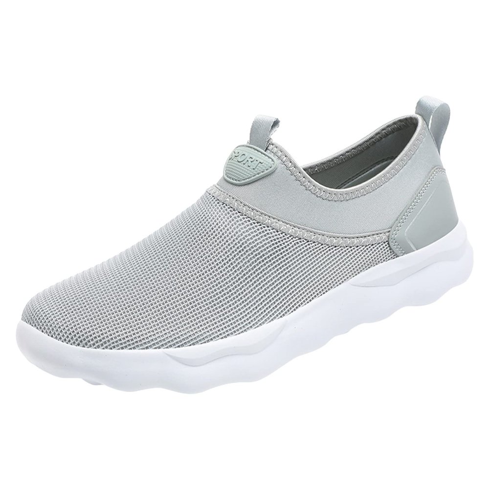CsgrFagr Men Sports Shoes Fashion Summer New Pattern Simple Solid Mesh Breathable Sneaker Rack for Men Bedroom Size 13 (Grey, 11)