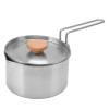 1L Camping Kettle, Stainless Steel Camp Tea Coffee Pot, Portable Small Camping Kettle for Open Fire, Outdoor Kettle with Lid and Collapsible Handle for Camping Hiking Picnic view 1