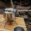 1L Camping Kettle, Stainless Steel Camp Tea Coffee Pot, Portable Small Camping Kettle for Open Fire, Outdoor Kettle with Lid and Collapsible Handle for Camping Hiking Picnic view 3