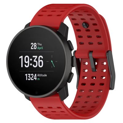 Turnwin Bands Compatible with Suunto 9 Peak Pro/Suunto Vertical Strap, Replacement Adjustable Soft Silicone Sports Wristbands for Men Women (Red)