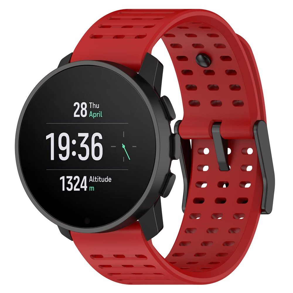 Turnwin Bands Compatible with Suunto 9 Peak Pro/Suunto Vertical Strap, Replacement Adjustable Soft Silicone Sports Wristbands for Men Women (Red)