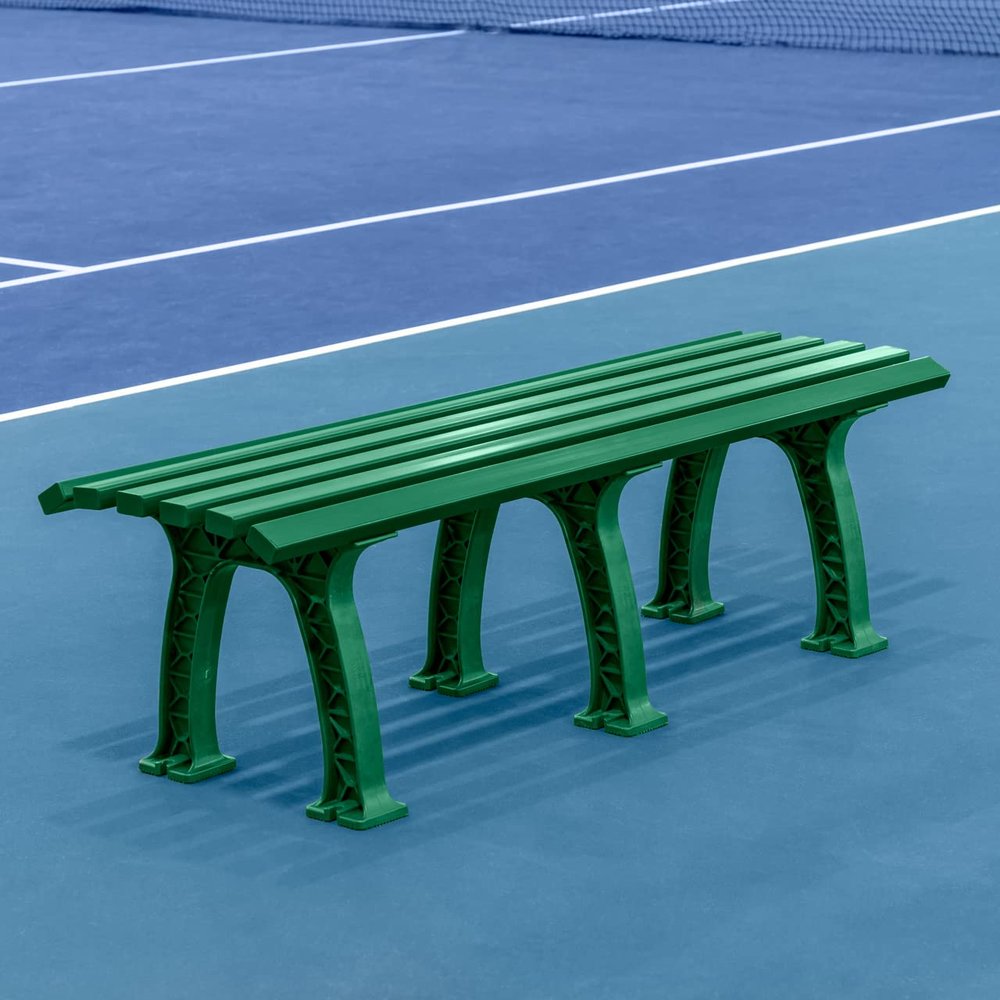 Vermont Tennis Court Bench - 3 & 4 Seater | Standard or Backless (Backless, Green, 3 Seater)