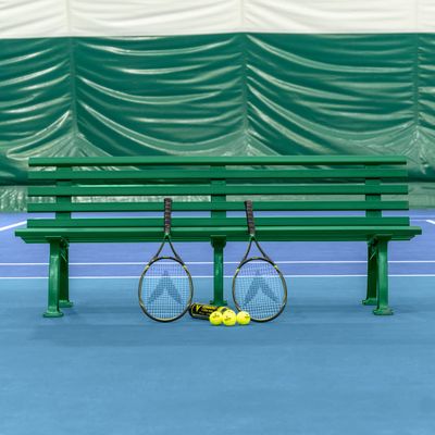 Vermont Tennis Court Bench - 3 & 4 Seater | Standard or Backless (Standard, Green, 4 Seater)
