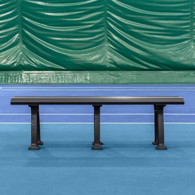 Vermont Tennis Court Bench - 3 & 4 Seater | Standard or Backless (Backless, Black, 3 Seater)