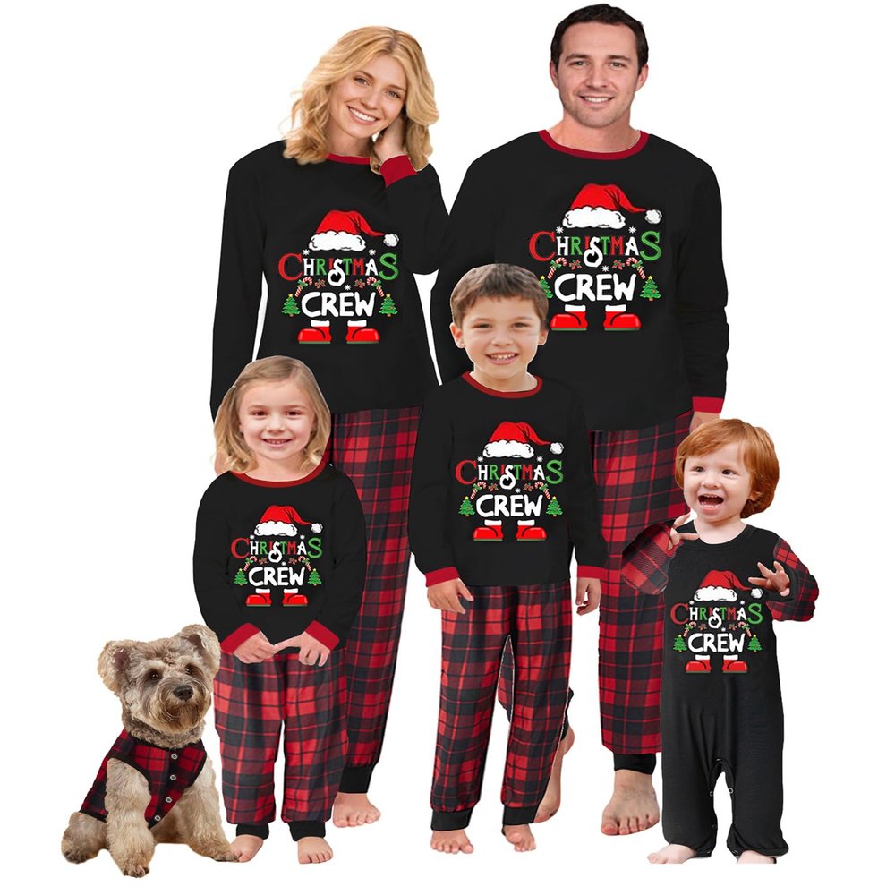 Awoscut Family Christmas Pajamas Matching Pajamas for Family, Xmas PJs Sets Holiday Sleepwear(#a-2, Kids, 3 Years)