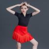OTMYIGO Girl Latin Dance Dress Tassel Ballroom Children Dance Competition Costume Salsa Tango Dresses Dancing Stage Performance Clothing,Red,120 view 2