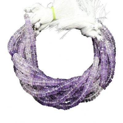 AAA Natural Shaded Amethyst Heishi Washer Beads, 6-6.5MM Amethyst Gemstone Beads, 8 Inch Shaded Amethyst Wheel Beads CHIK-STNRD-27610